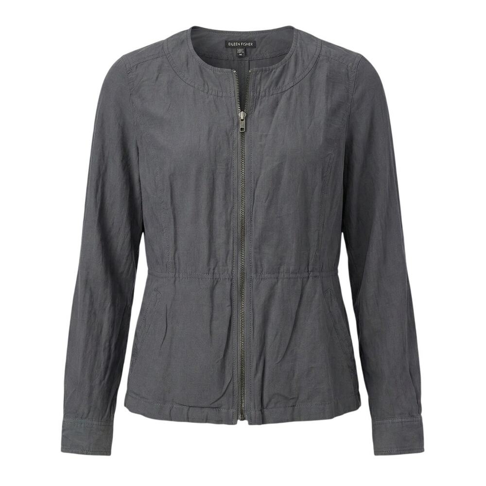 Eileen Fisher Womens XS Minimalist Quiet Luxury Career Office Artsy Zip Jacket